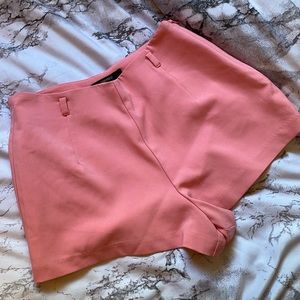High Waisted Pink Mini Shorts